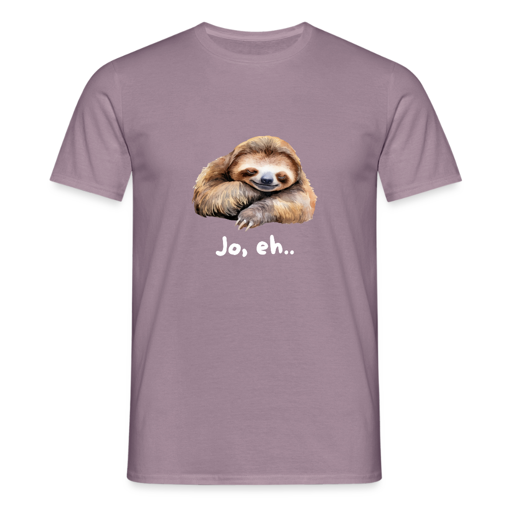 Jo eh - Faultier,  Männer T-Shirt - Lilagrau 