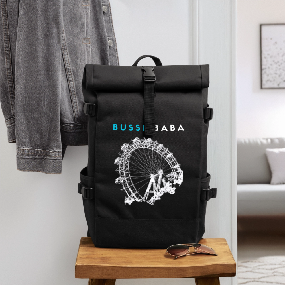 Bussi Baba aquablau - Wiener Riesenrad in weiß, Rucksack - Schwarz