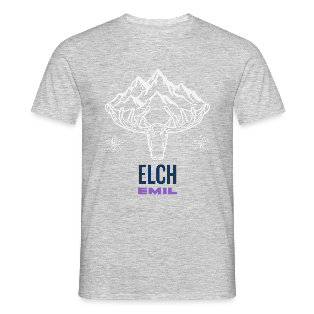 Elch Emil in Österreich, Männer T-Shirt - Grau meliert
