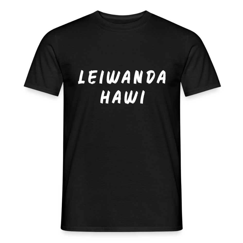 LEIWANDA HAWI aufgepinselt, Männer T-Shirt - Schwarz