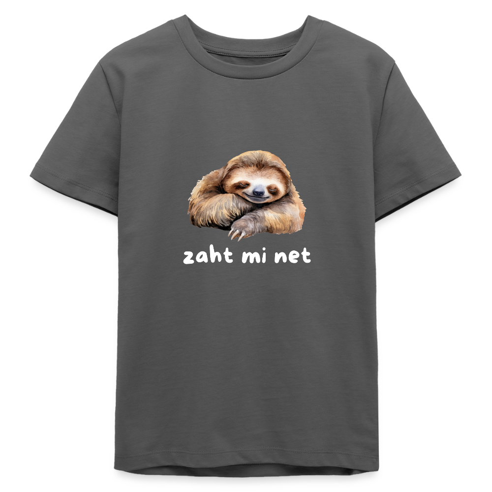 Zaht mi net - Faultier,  Stanley/ Stella Bio Teenager T-Shirt - Anthrazit