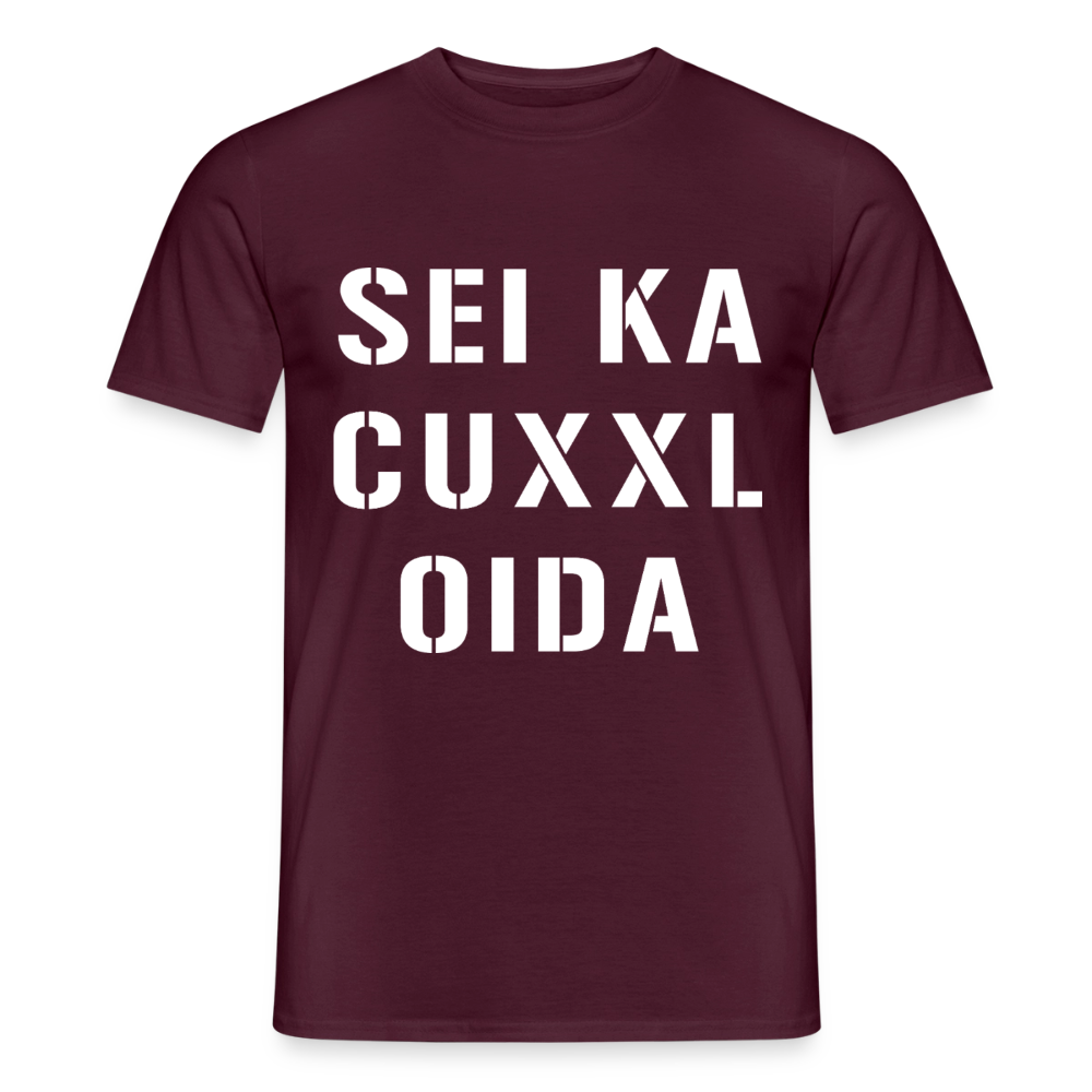 SEI KA CUXXL OIDA, Männer T-Shirt - Ziegelrot