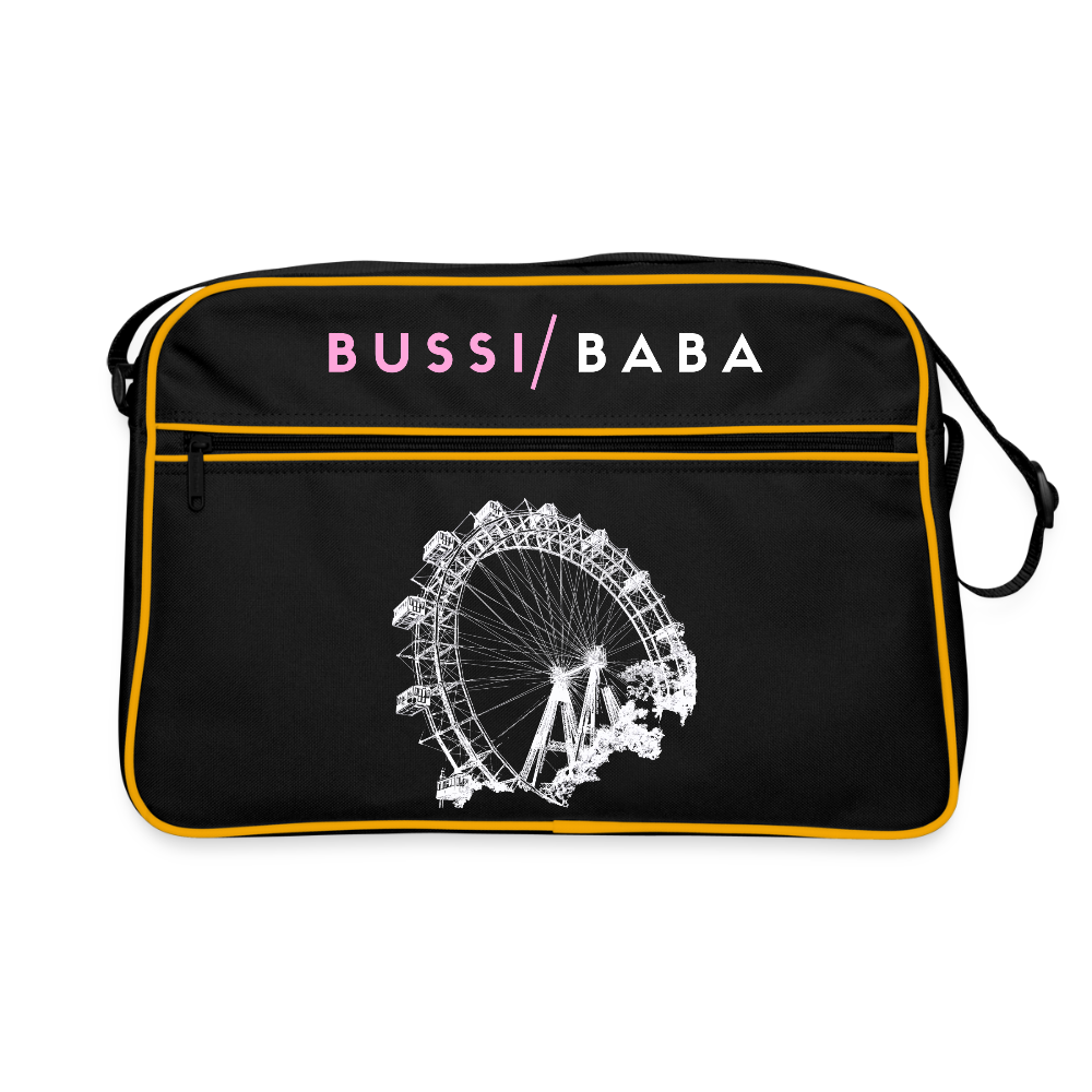 Bussi Baba rosa - Wiener Riesenrad in weiß, Retro Tasche - Schwarz/Gold