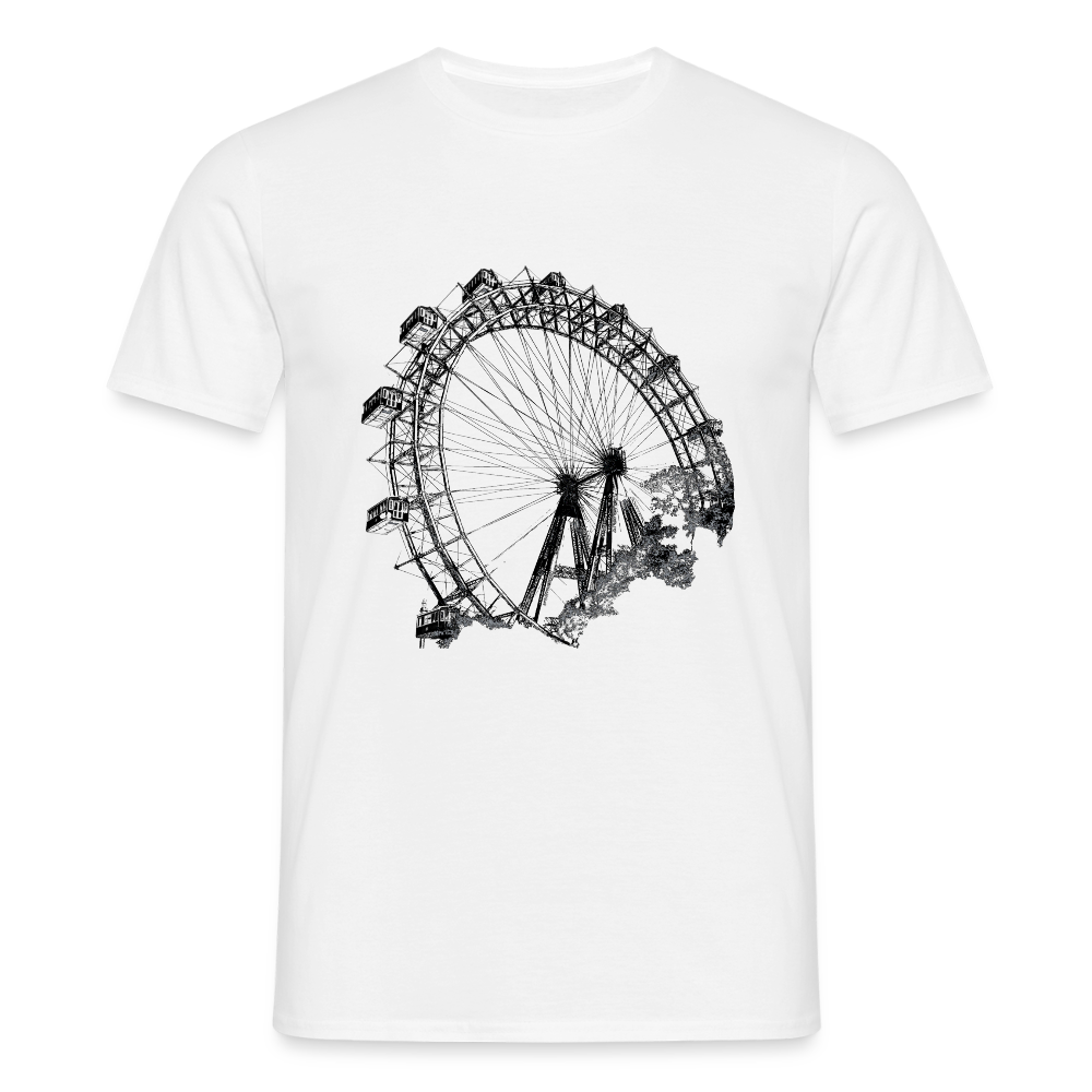 Wiener Riesenrad schwarz, Männer T-Shirt - Weiß