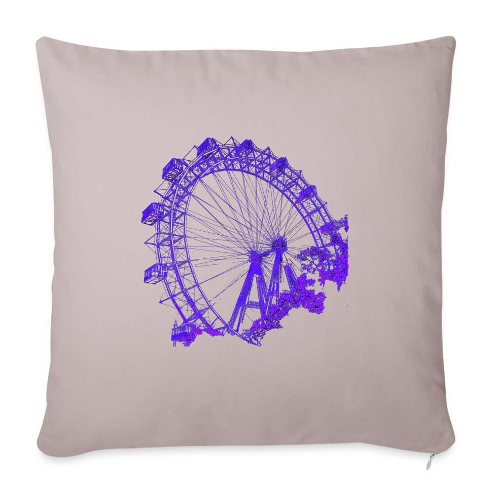 Wiener Riesenrad im Prater  - Wahrzeichen von Wien, Riesenrad in lila, Sofakissenbezug 44 x 44 cm - helles Taupe