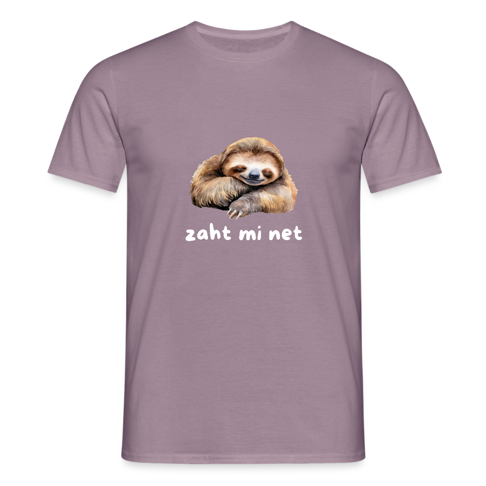 Zaht mi net - Faultier,  Männer T-Shirt - Lilagrau 