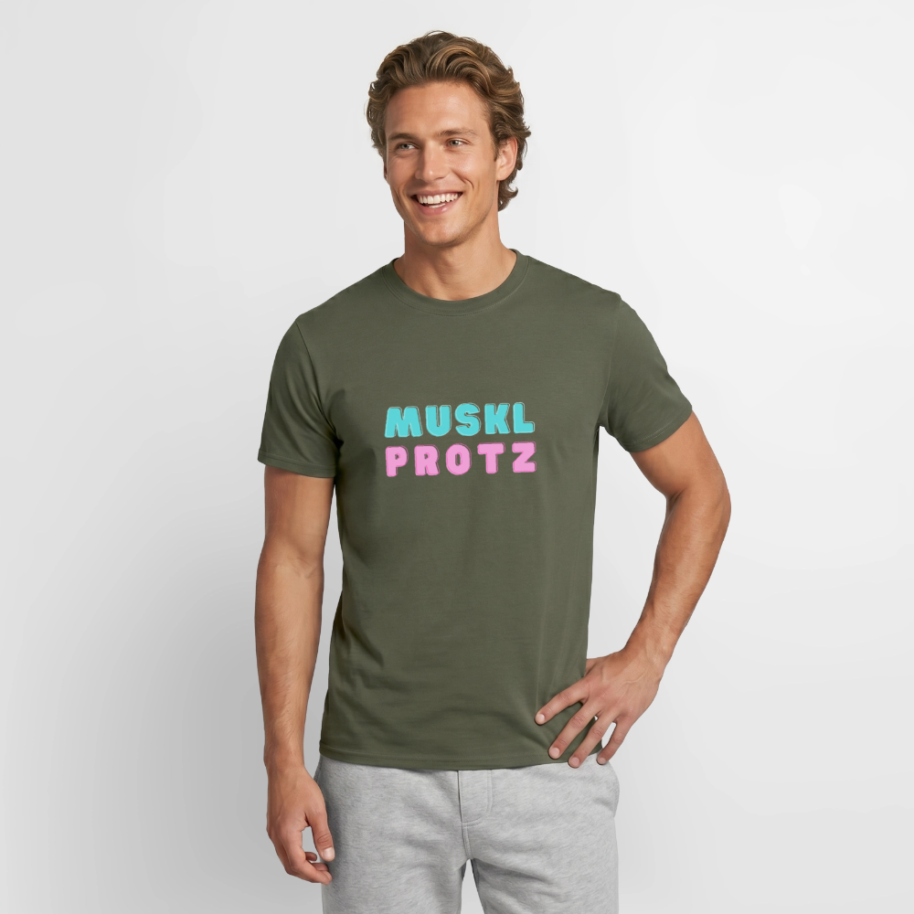 Muskl Protz, Männer T-Shirt - Militärgrün