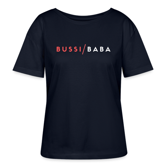 Bussi / Baba korallenrot, Stanley/ Stella lockeres Frauen Bio T-Shirt relaxed fit - Navy