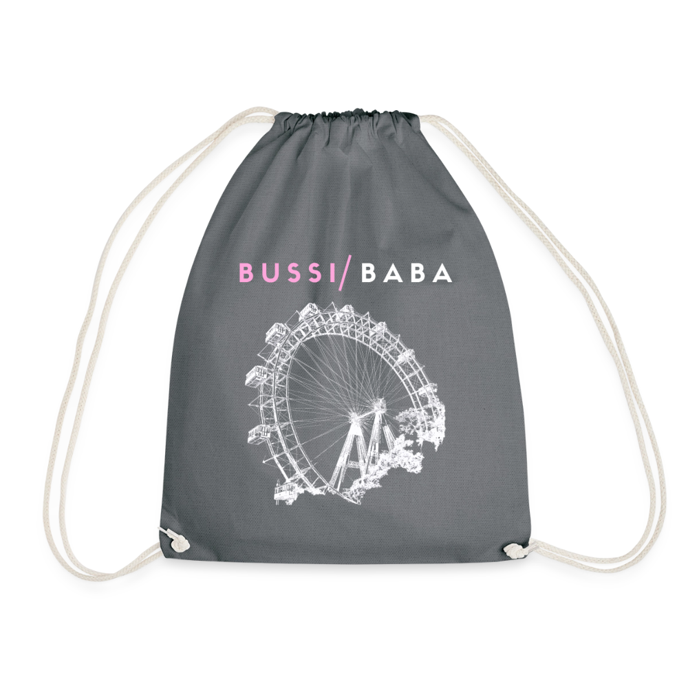 Bussi Baba rosa + Wiener Riesenrad, Gym Bag/ Rucksackerl - Grau