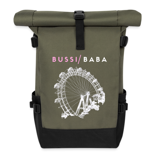 Bussi Baba rosa - Wiener Riesenrad in weiß, Rucksack - Olive/Schwarz