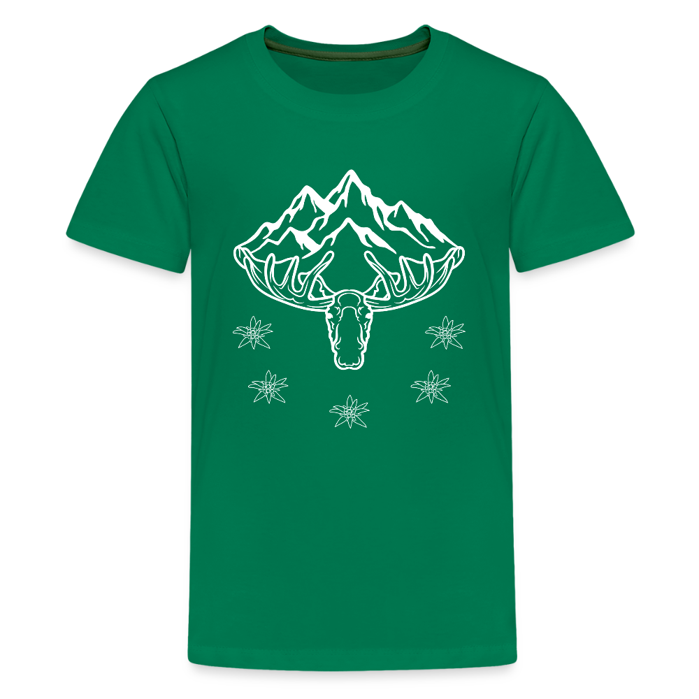 Elch Emil in Österreich, Teenager Premium T-Shirt - Kelly Green
