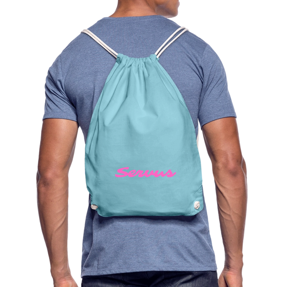 Servus (dt. Hallo) in pink, Gym/ Beach Bag - Turnsackerl (dt. Turnbeutel) - Aqua
