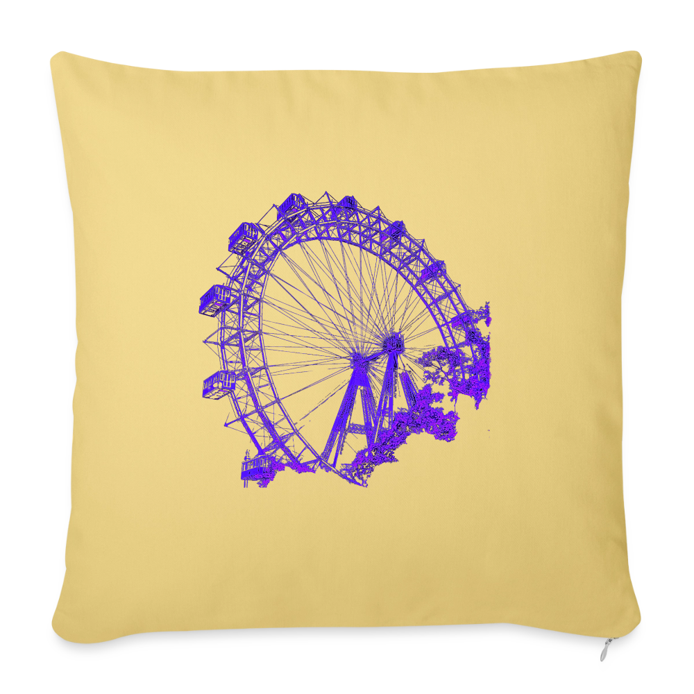 Wiener Riesenrad in lila, Sofakissenbezug 44 x 44 cm - Hellgelb