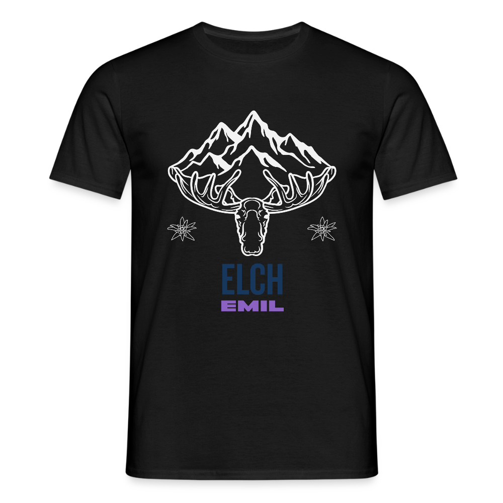 Elch Emil in Österreich, Männer T-Shirt - Schwarz