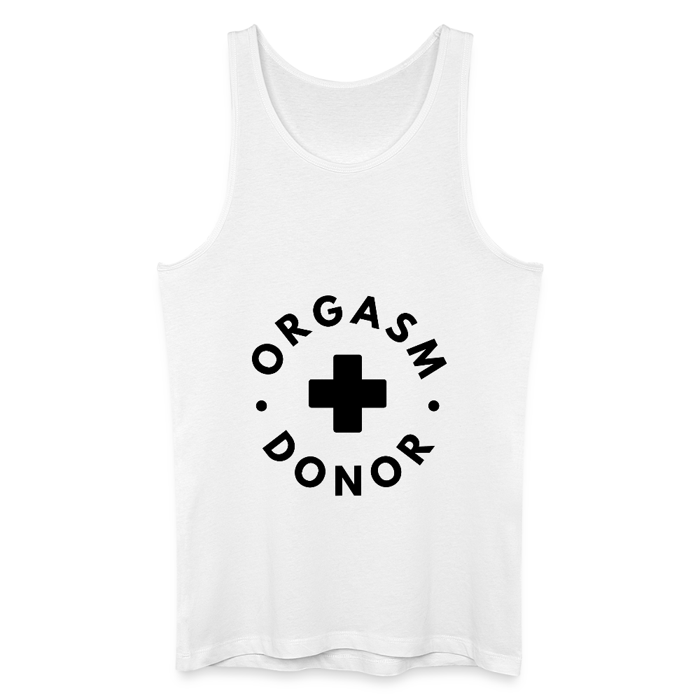 ORGASM DONOR - Men Organic Cotton Tank Top - Weiß