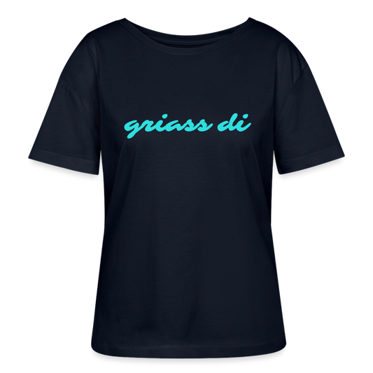 griass di - grüß dich, Stanley/ Stella lockeres Frauen Bio T-Shirt relaxed fit - Navy