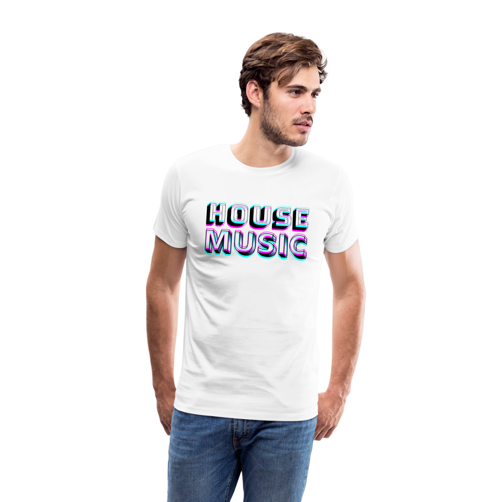 HOUSE MUSIC, Männer Premium T-Shirt - Weiß