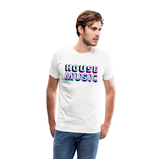 HOUSE MUSIC, Männer Premium T-Shirt - Weiß