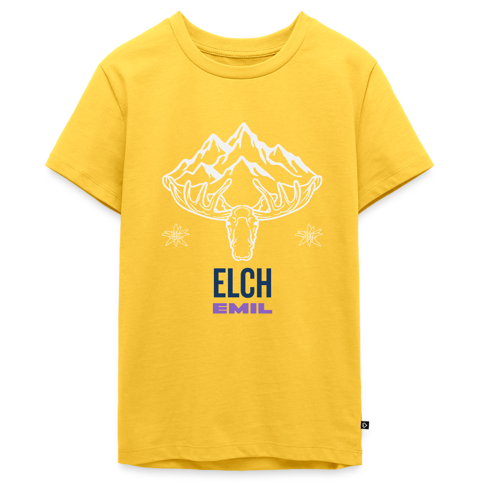 Elch Emil in Österreich, Teenager Premium T-Shirt - Gelb