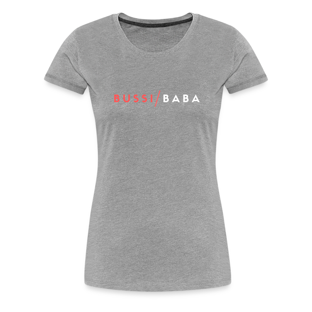 Bussi / Baba korallenrot, Frauen Premium T-Shirt - Grau meliert