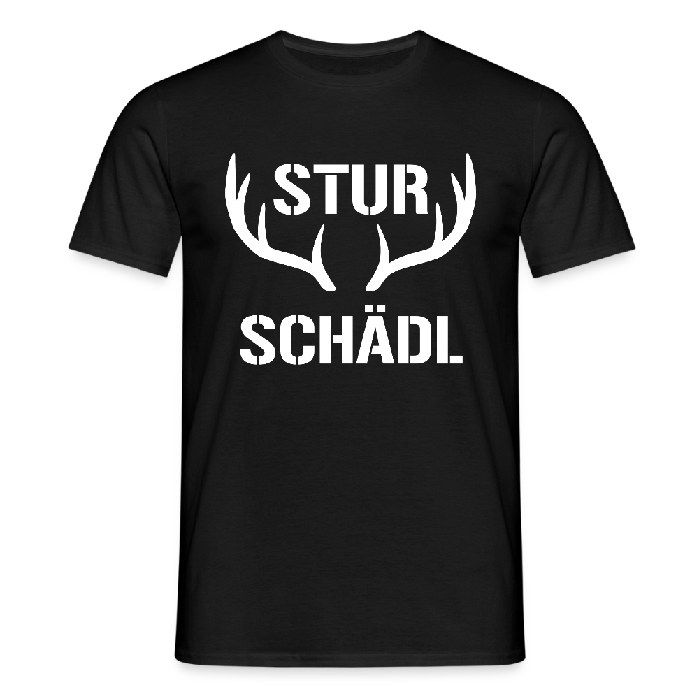 Sturschädl,  Männer T-Shirt - Schwarz