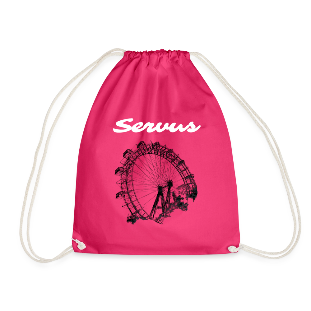 Servus weiß + Wiener Riesenrad, Gym Bag - Turnsackerl - Fuchsia