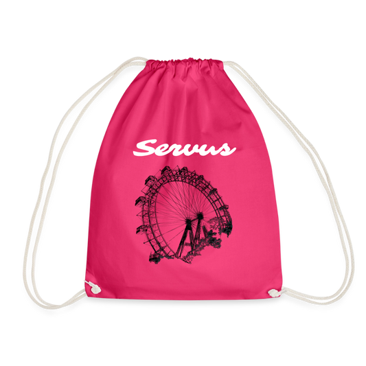 Servus weiß + Wiener Riesenrad, Gym Bag - Turnsackerl - Fuchsia