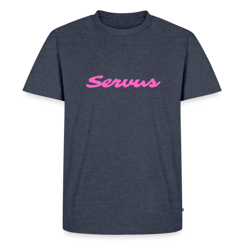 Servus (dt. Hallo) in pink, Männer Premium T-Shirt - Jeansblau 