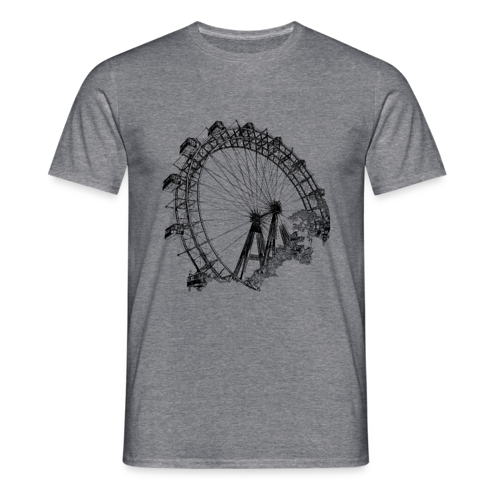 Wiener Riesenrad schwarz, Männer T-Shirt - Graphit meliert