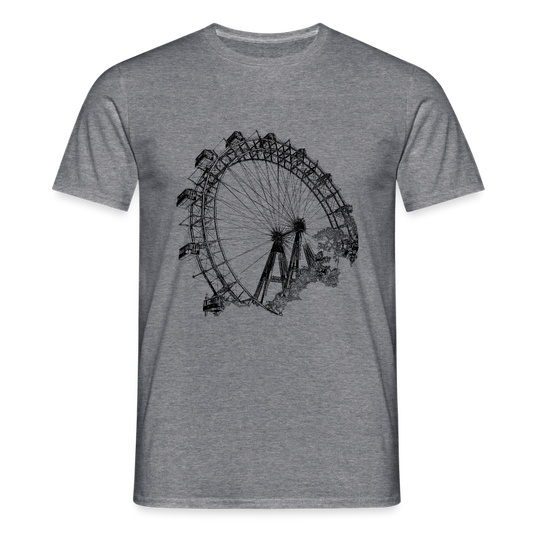 Wiener Riesenrad schwarz, Männer T-Shirt - Graphit meliert