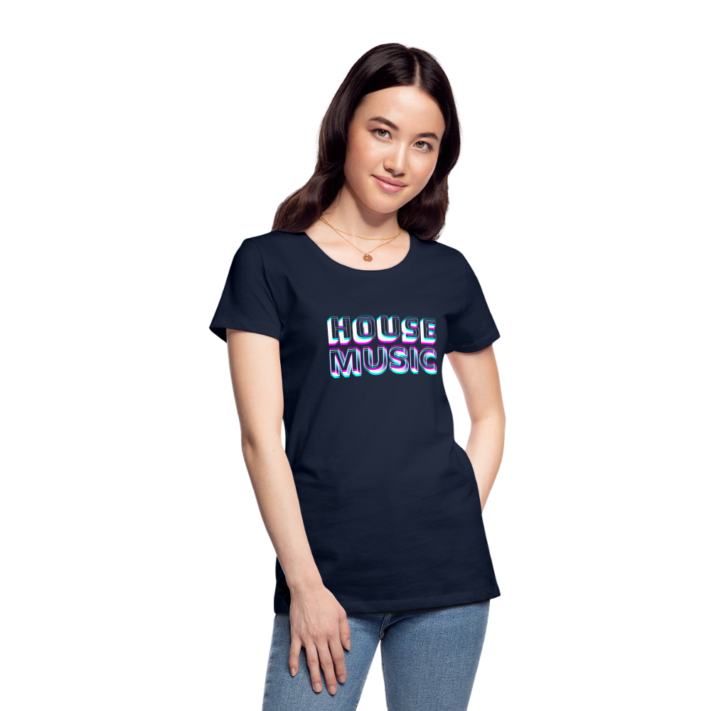 HOUSE MUSIC, Frauen Premium T-Shirt - Navy