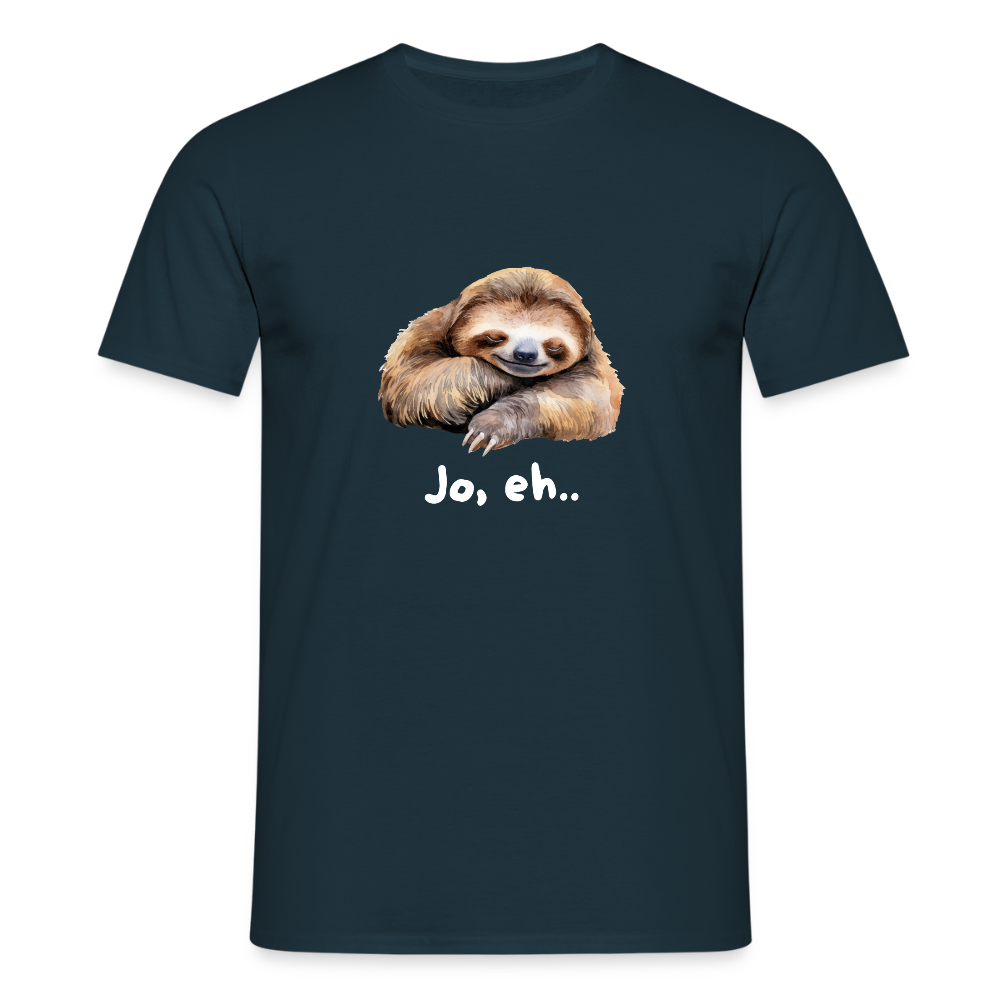 Jo eh - Faultier,  Männer T-Shirt - Navy