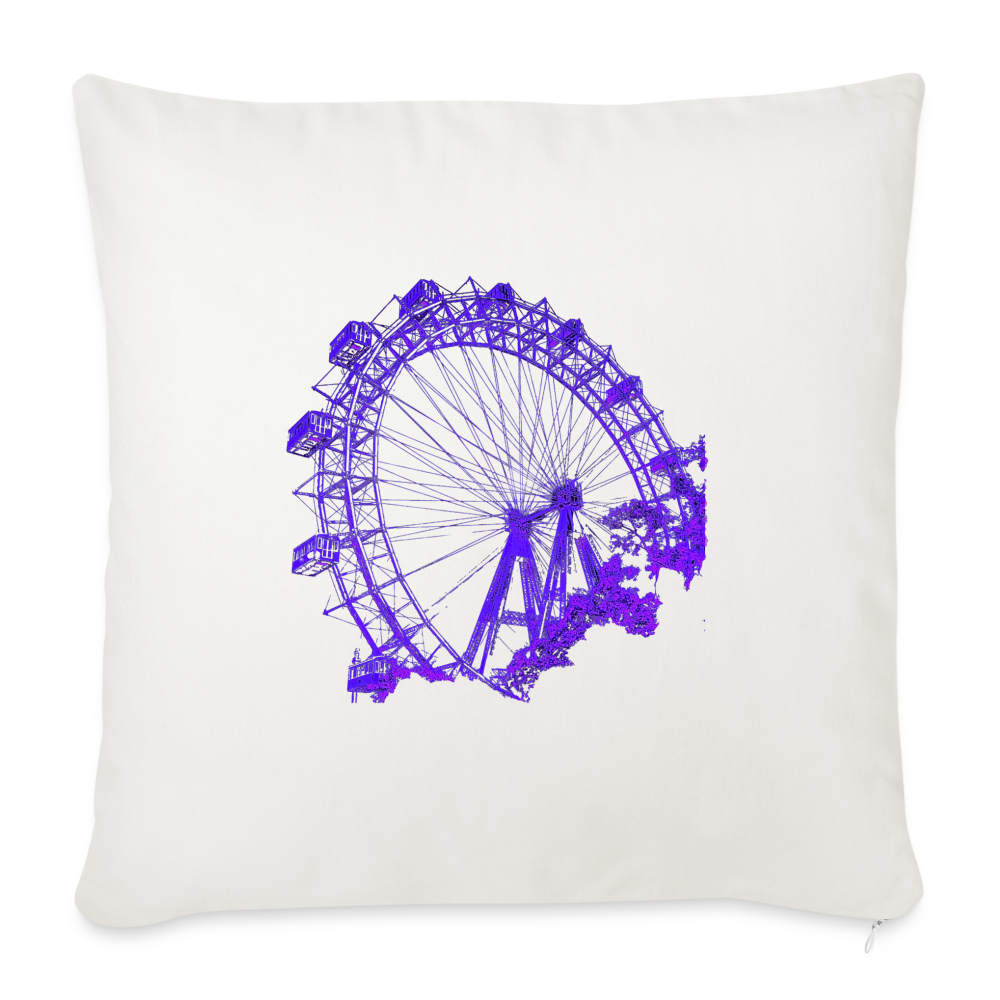 Wiener Riesenrad im Prater  - Wahrzeichen von Wien, Riesenrad in lila, Sofakissenbezug 44 x 44 cm - Naturweiß