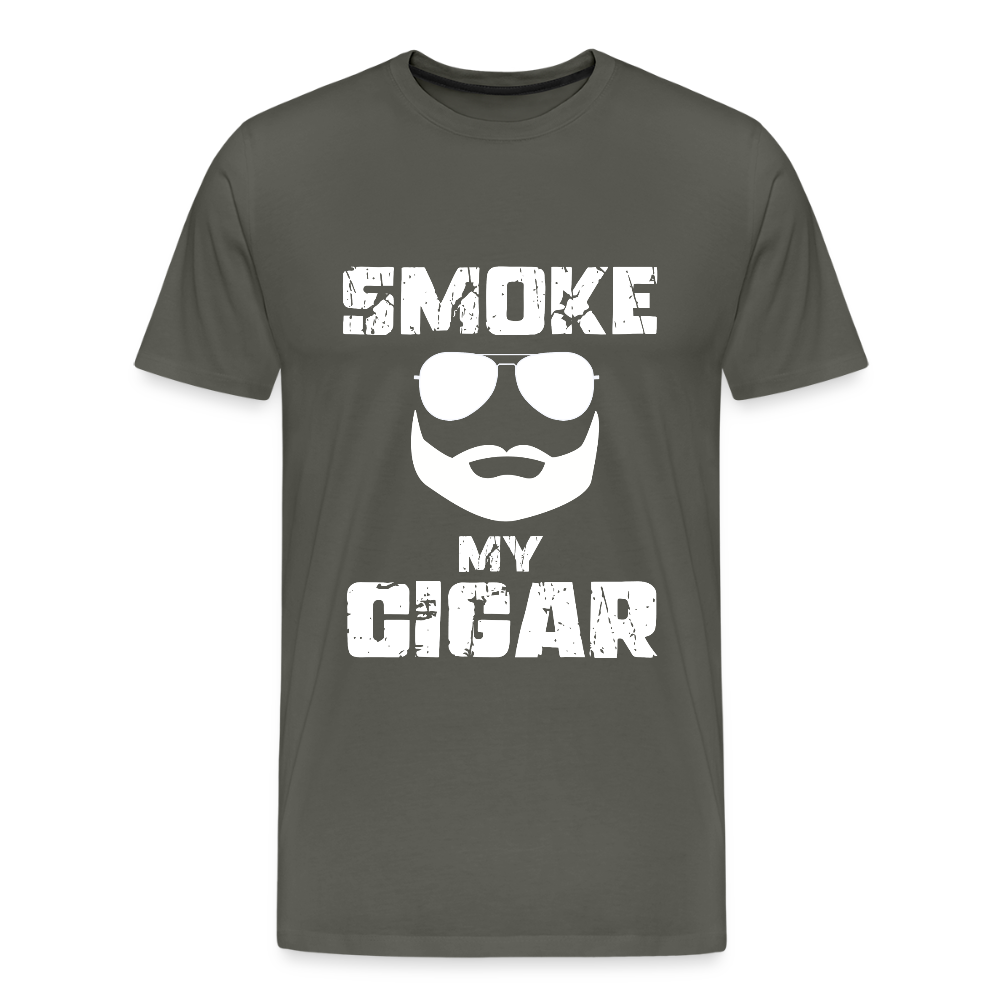Smoke My Cigar - Zigarren Mann, Hot Daddy, Cigar Man, Men/ Männer Premium T-Shirt - Asphalt