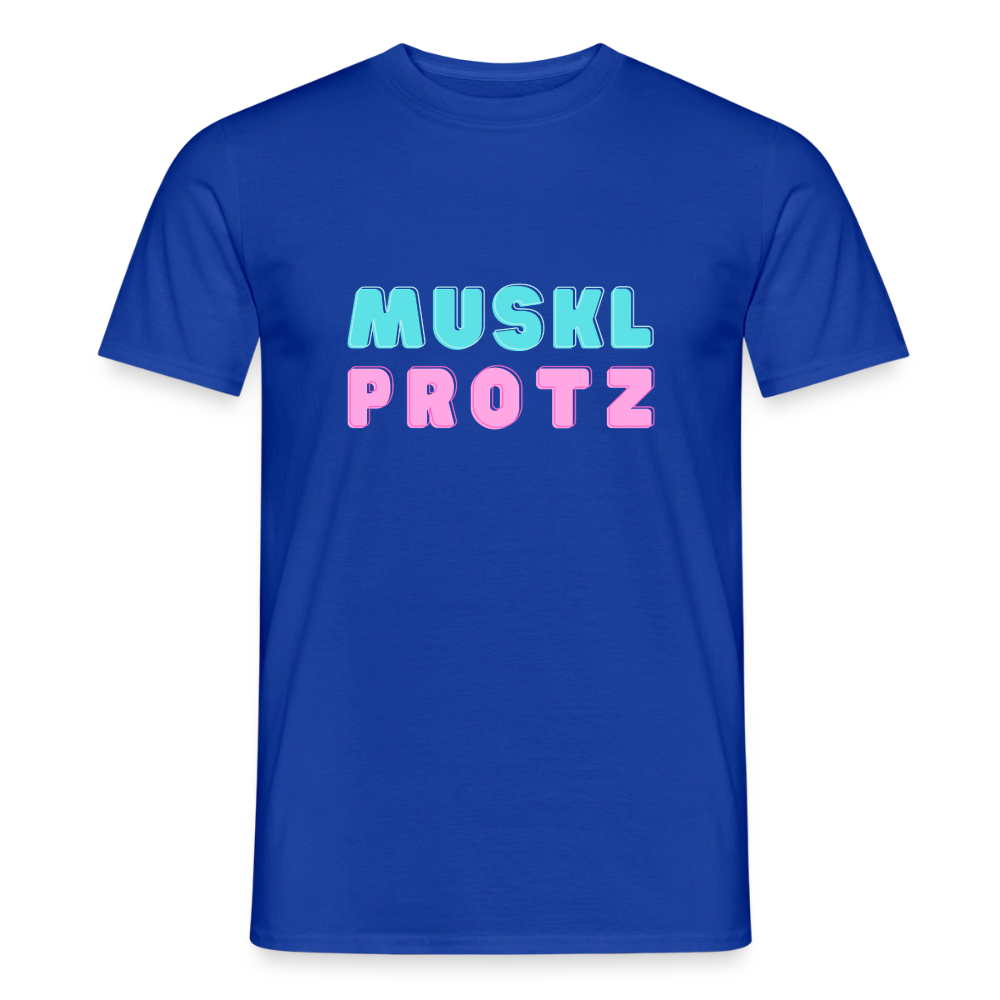 Muskl Protz, Männer T-Shirt - Dunkelblau