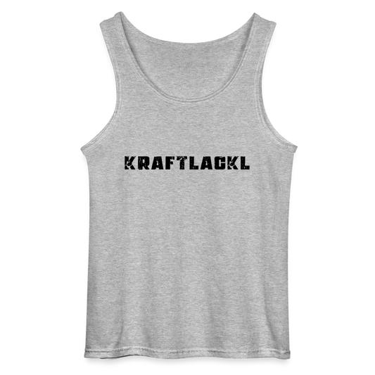 Kraftlackl in schwarz, Männer Tank Top - Grau meliert