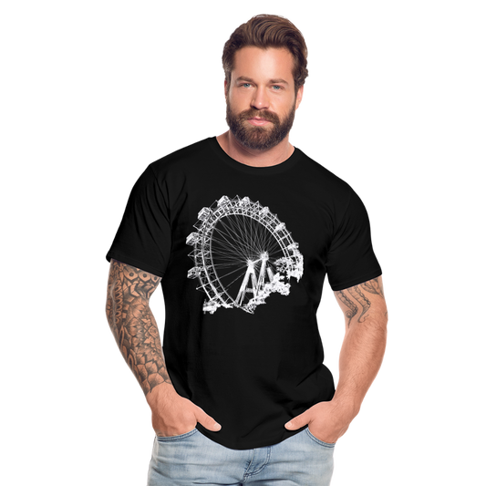 Wiener Riesenrad weiß - Männer Premium Bio T-Shirt - Schwarz