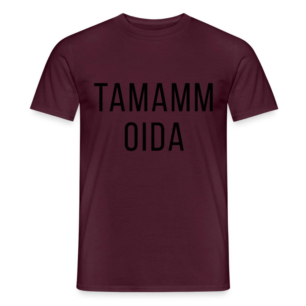 TAMAMM OIDA schwarz, Männer T-Shirt - Ziegelrot