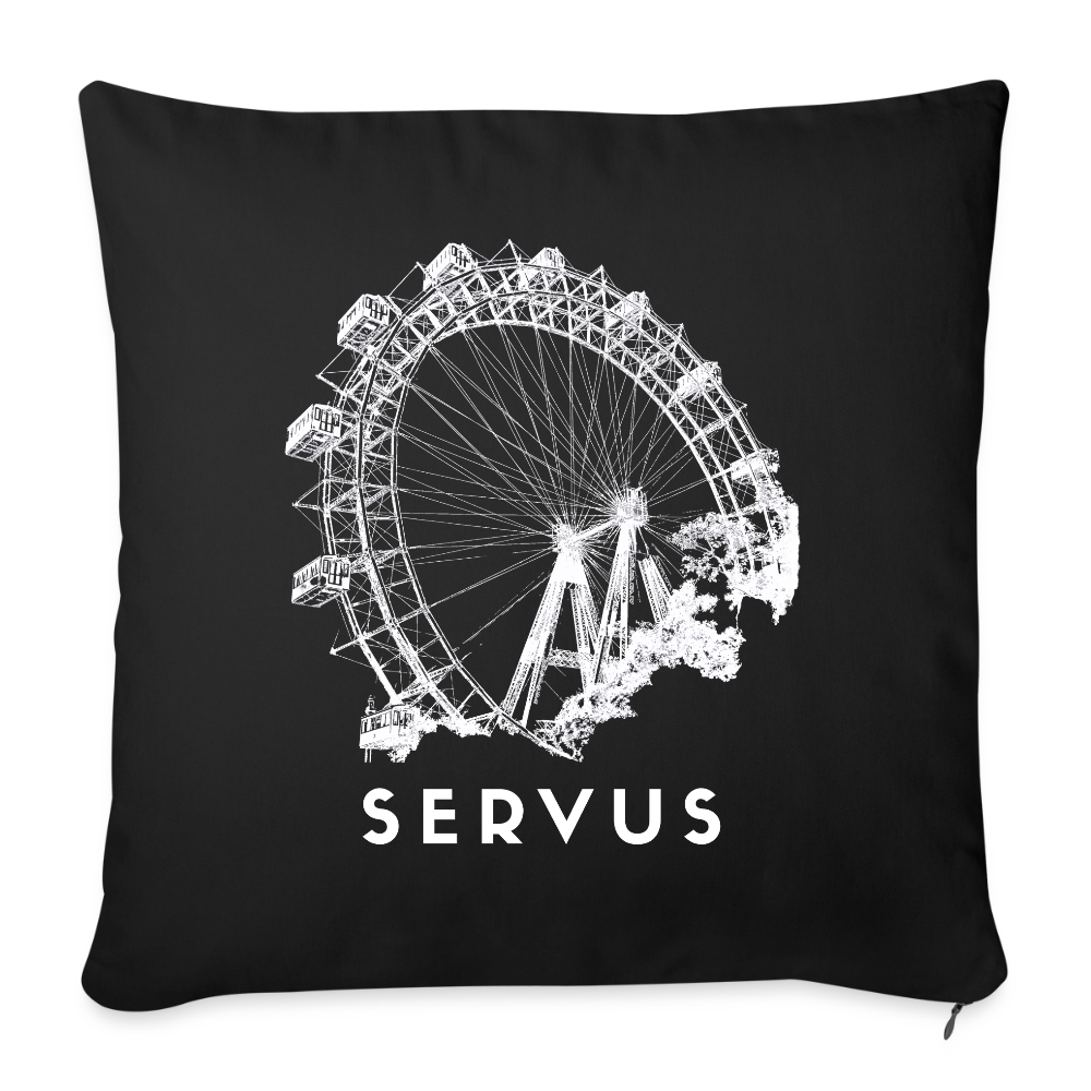 Wiener Riesenrad - SERVUS,  Polster mit Füllung 44 x 44 cm - Schwarz