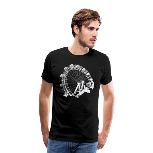 Wiener Riesenrad weiß - Männer Premium  T-Shirt - Schwarz