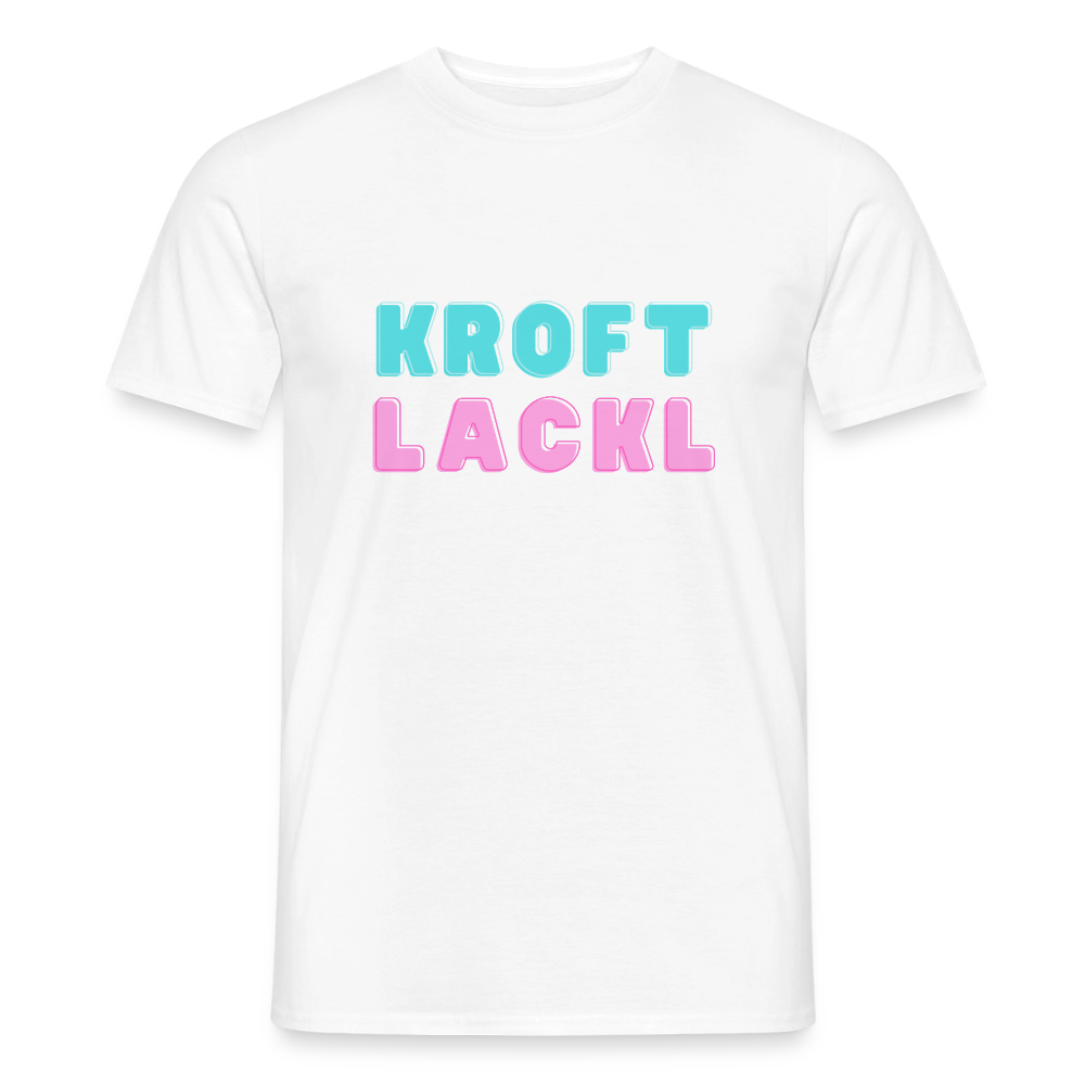 Kroftlackl in pink, Männer T-Shirt - Weiß