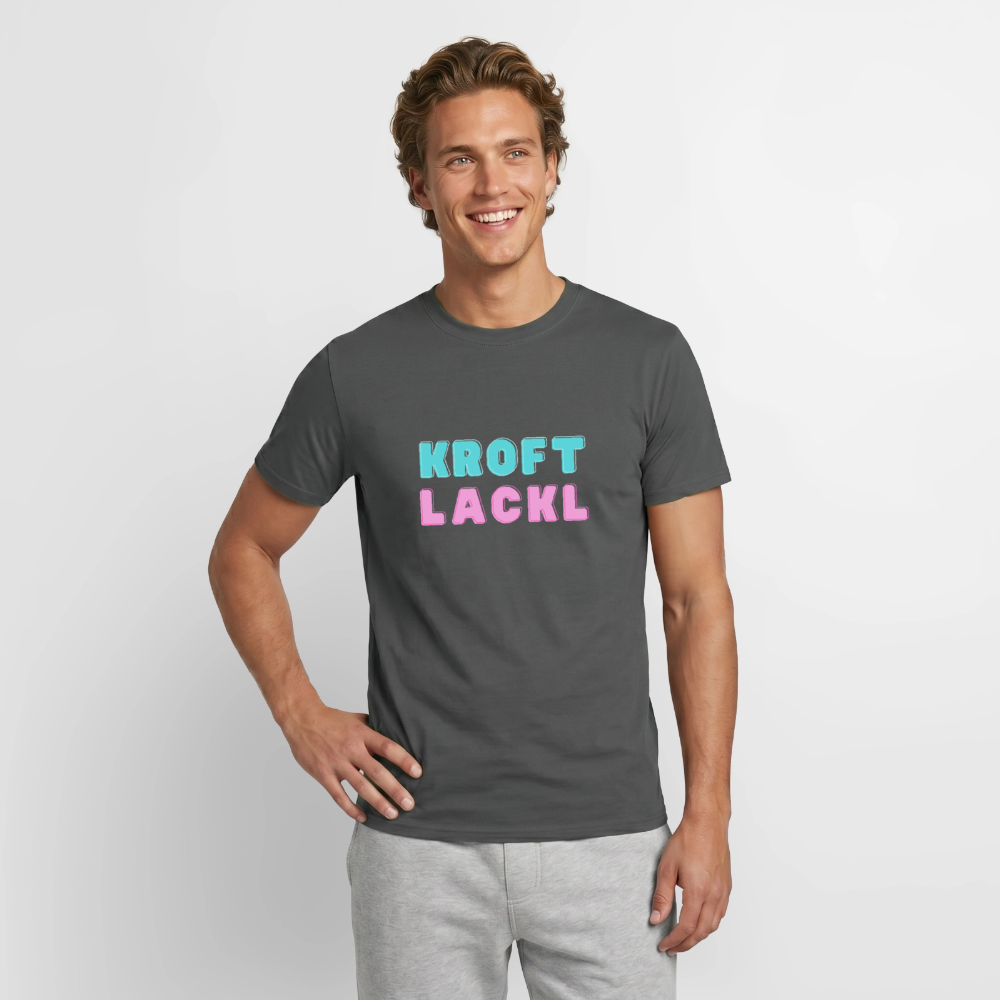 Kroftlackl in pink, Männer T-Shirt - Anthrazit