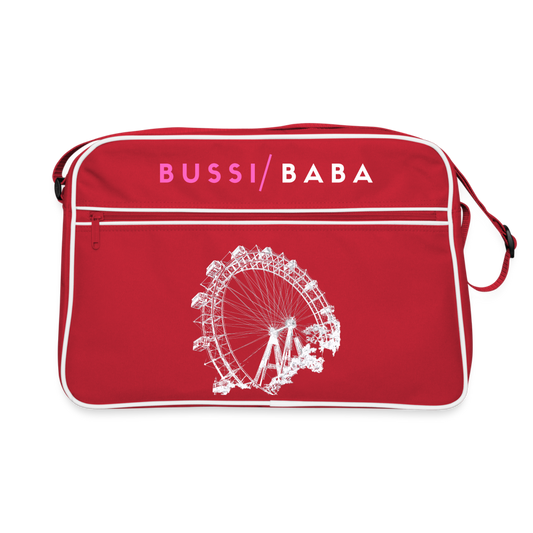 Bussi Baba pink - Wiener Riesenrad in weiß, Retro Tasche - Rot/Weiß