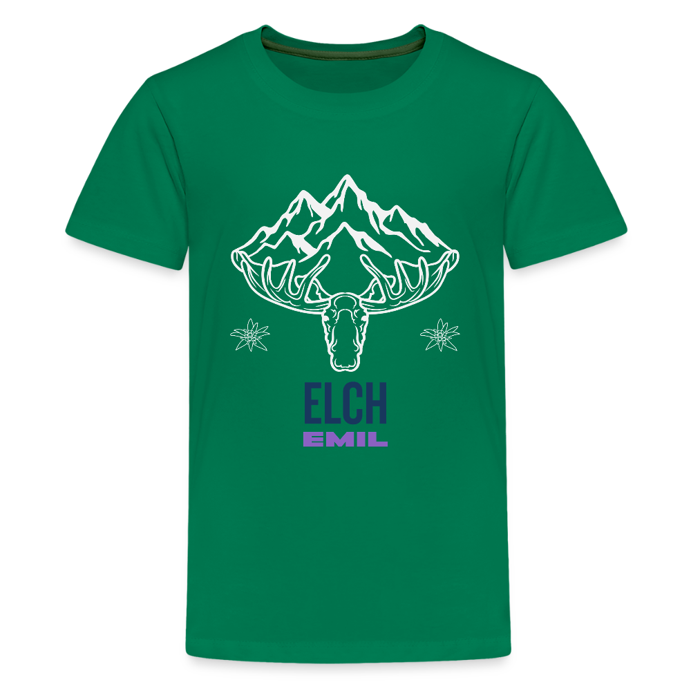 Elch Emil in Österreich, Teenager Premium T-Shirt - Kelly Green