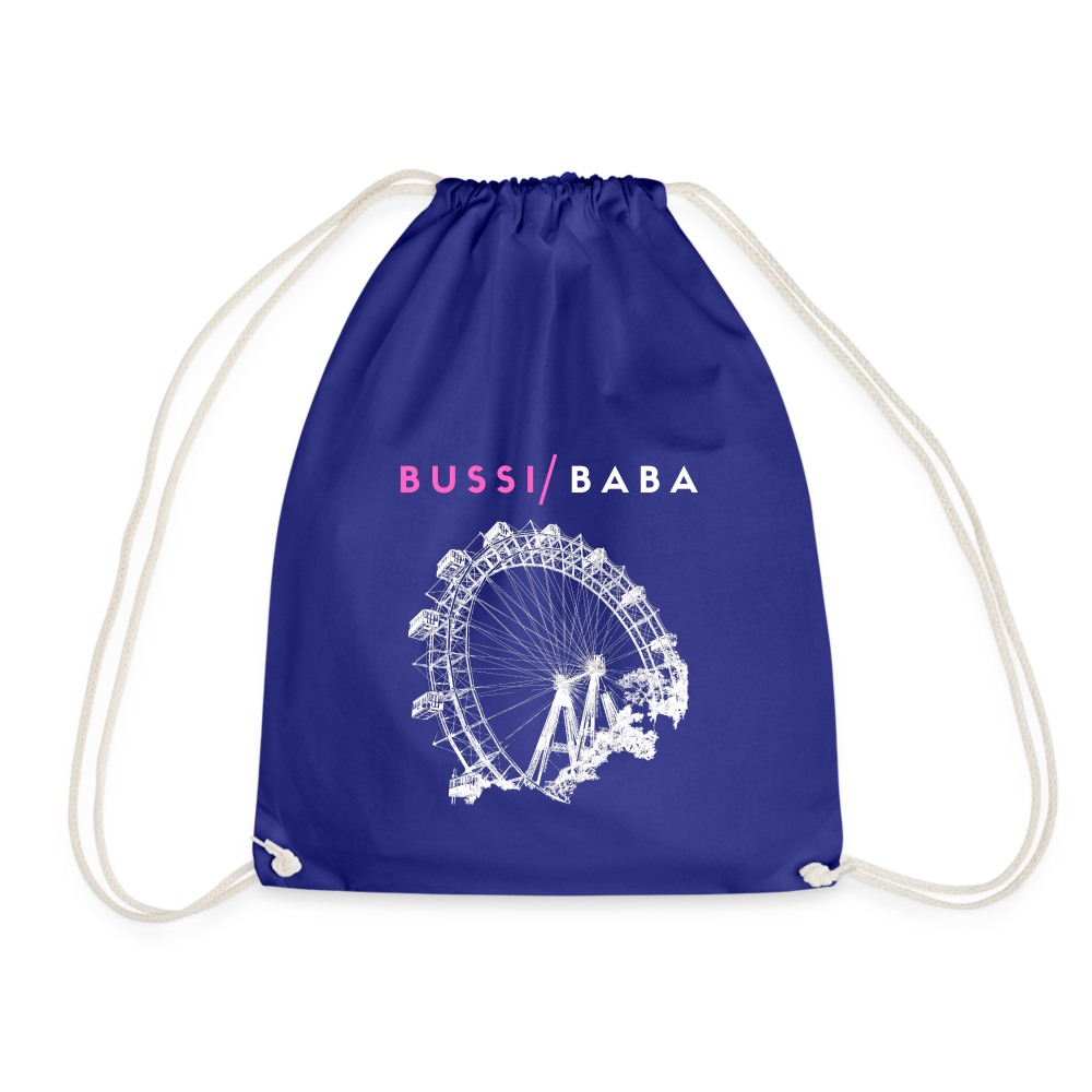 Bussi Baba pink - Wiener Riesenrad in weiß, Gym Bag - Turnsackerl (dt. Turnbeutel) - Königsblau