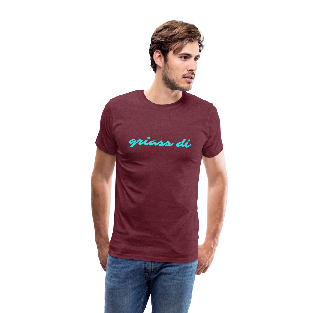 griass di - grüß dich, Männer Premium T-Shirt - Bordeauxrot meliert