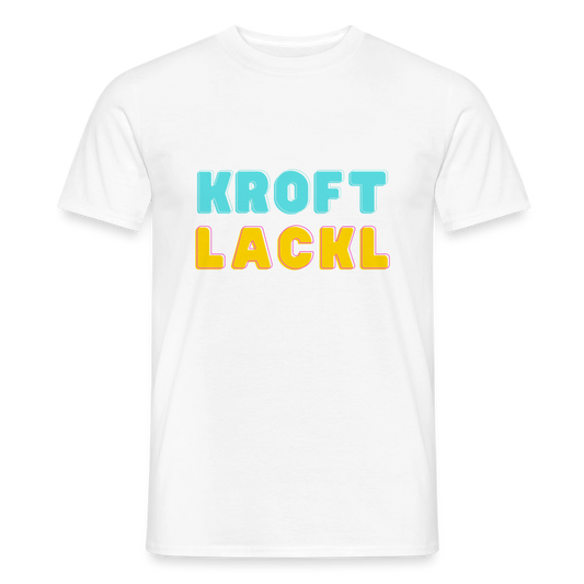 Kroftlackl orange, Männer T-Shirt - Weiß