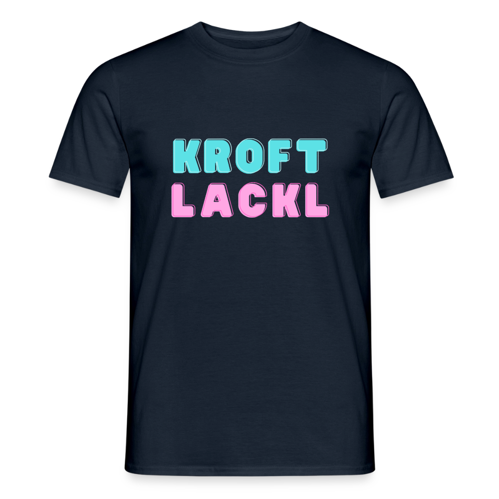 Kroftlackl in pink, Männer T-Shirt - Navy