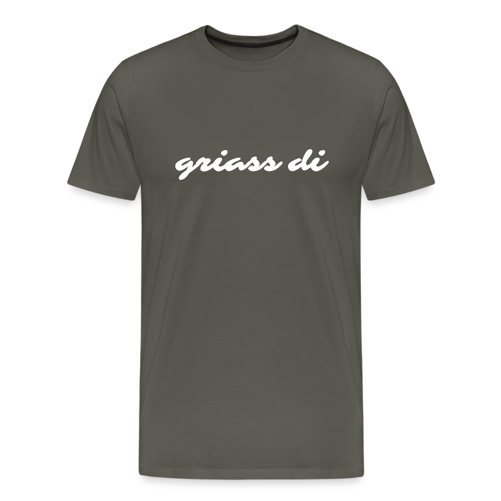 griass di - grüß dich in weiß, Männer Premium T-Shirt - Asphalt