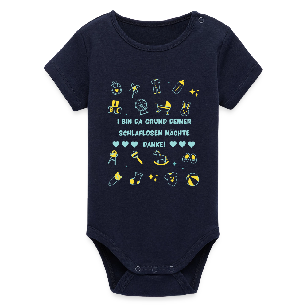 I bin da Grund, Bio Baby-Body (kurzarm) - Navy